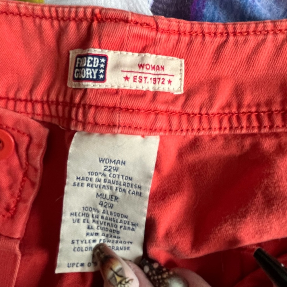 Faded Glory size 22W orange capris closet destash